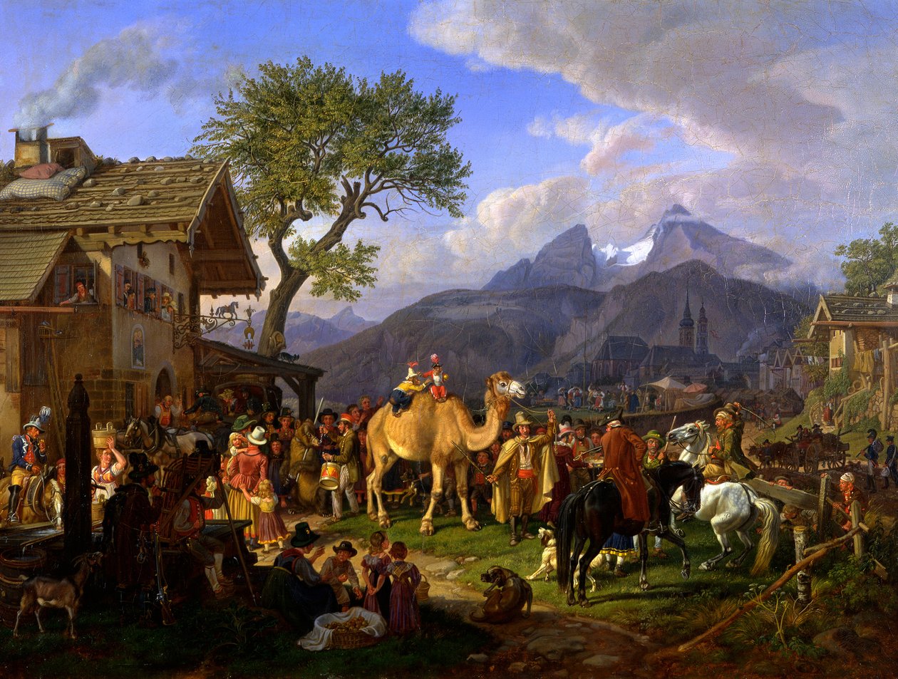 Krotitel zvířat před hostincem od Johann Adam Klein