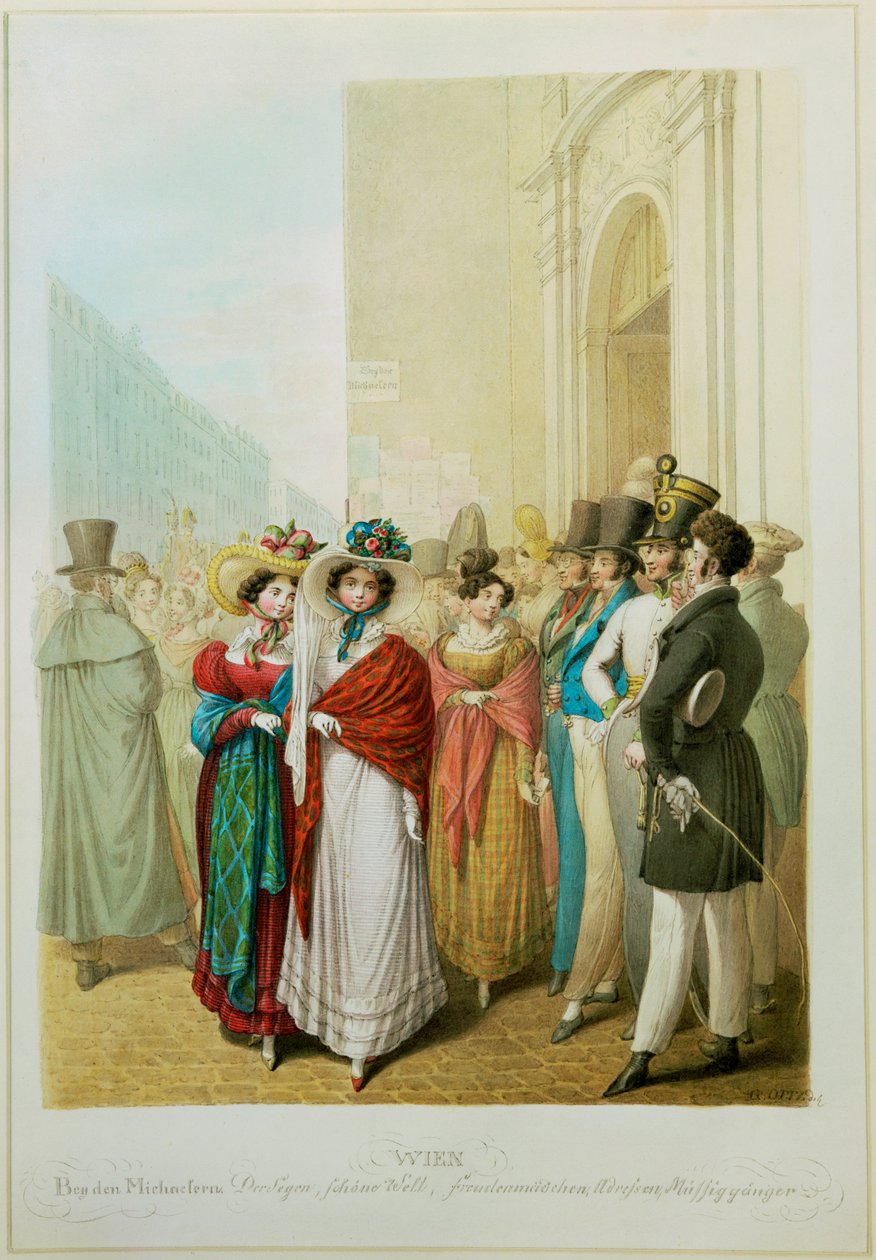 U svatého Michala, Radostné dívky, Muzikanti ... (rytina) od Johann Adolph Opitz