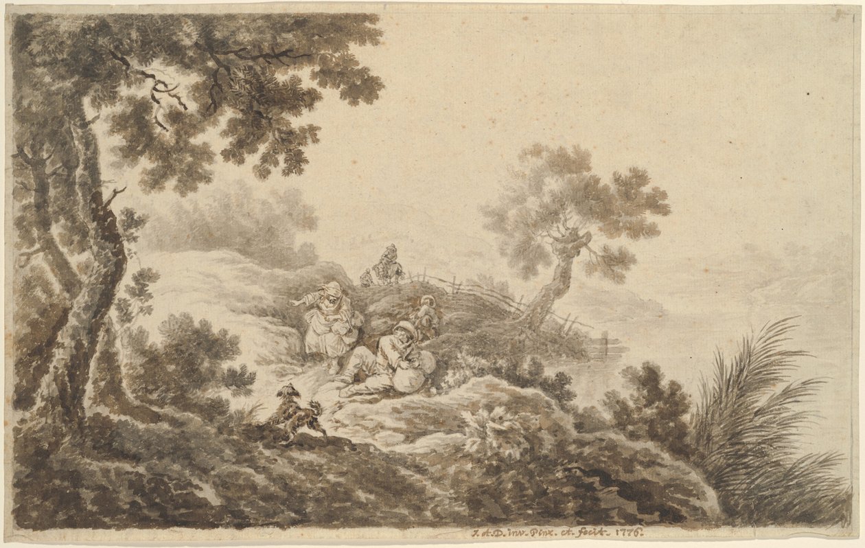 Krajina s cestovateli od Johann Albrecht Dietzsch