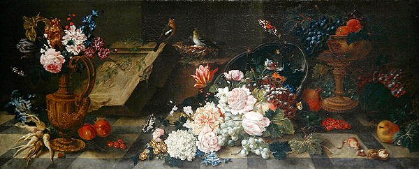 Zátiší s květinami a ovocem, kolem 1785-87 (olej na plátně) od Johann Amandus Winck