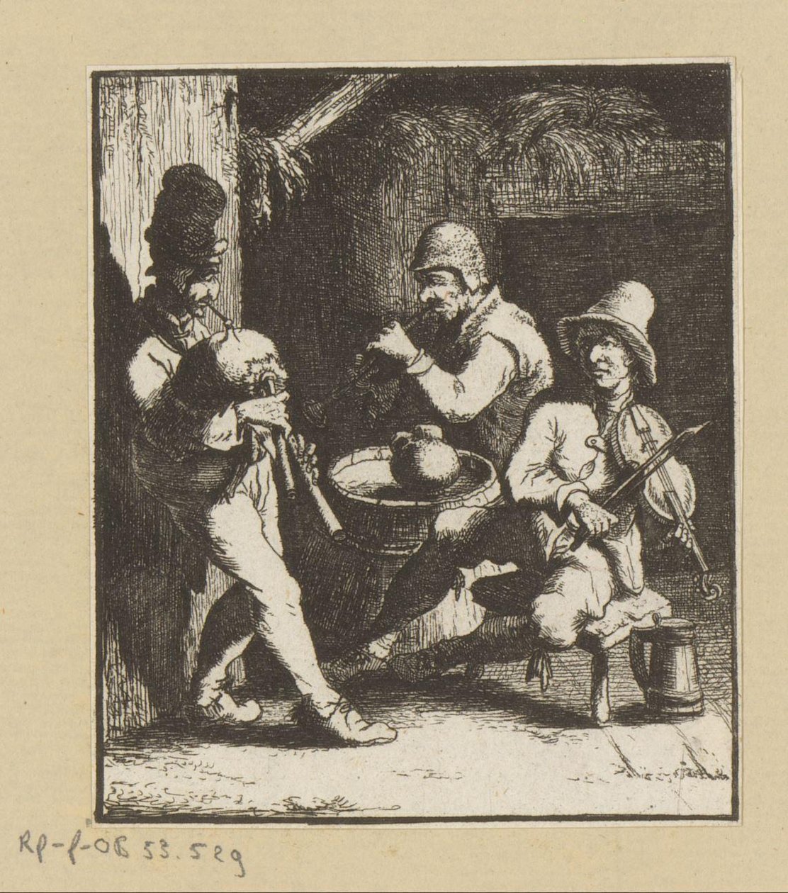 Tři muzicírovaní muži od Johann Andreas Benjamin Nothnagel (possibly)