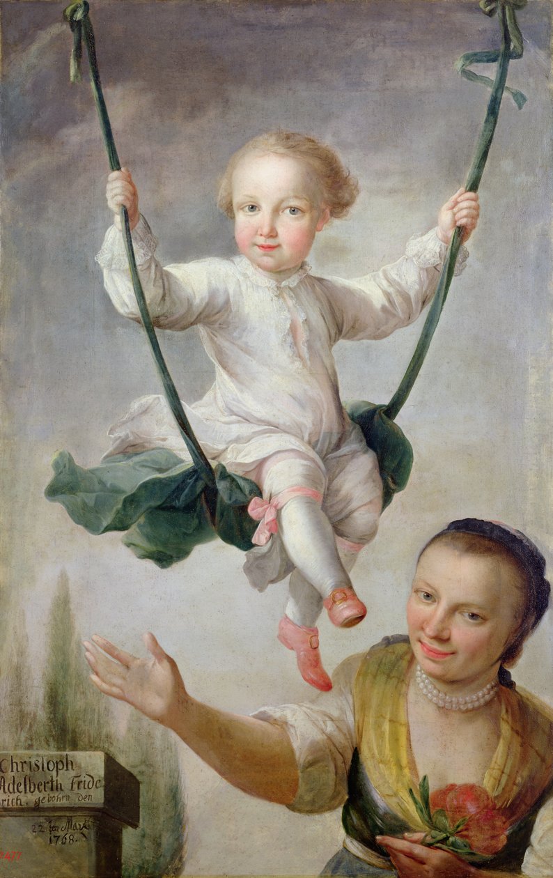 Christoph Adalbert Friedrich von Stein na houpačce, 1768 od Johann Andreas Herrlein