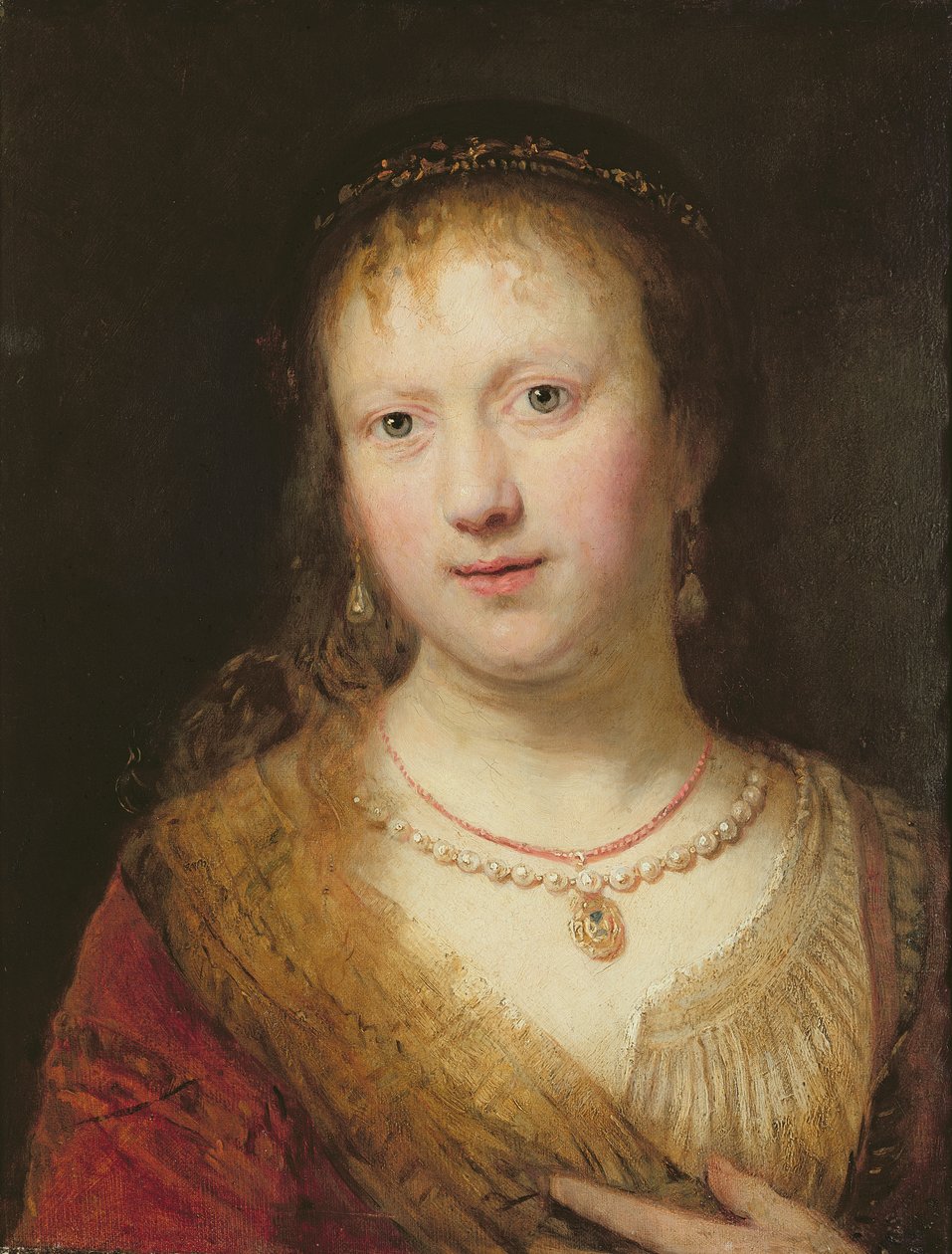 Portrét Saskie podle obrazu jejího manžela Rembrandta Harmense. van Rijn (1606-69) Johann Andreas Joseph Francke (1756-1804) (olej na plátně) od Johann Andreas Joseph Francke