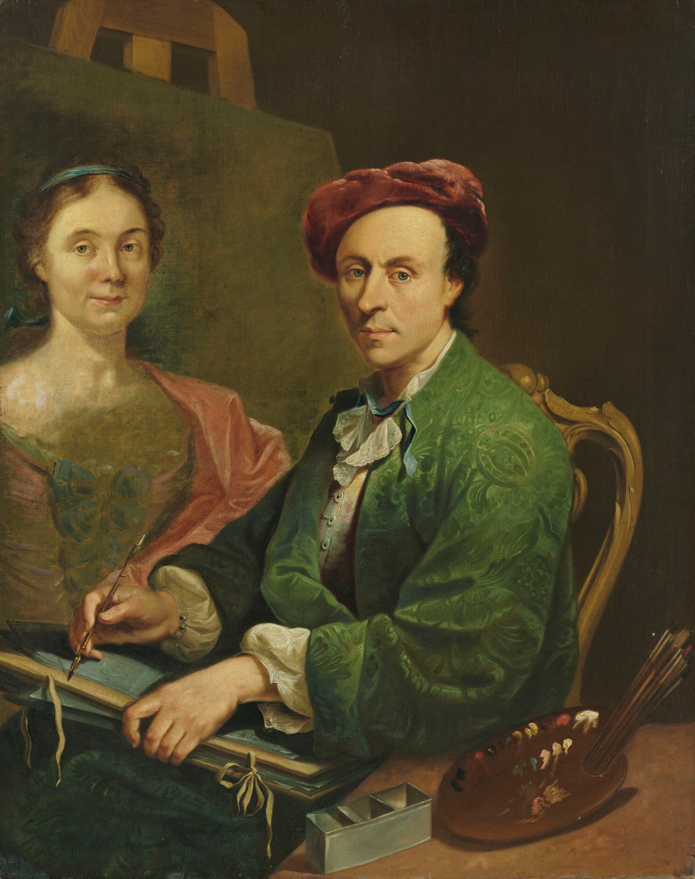 Autoportrét na stojanu od Johann Anton Tischbein