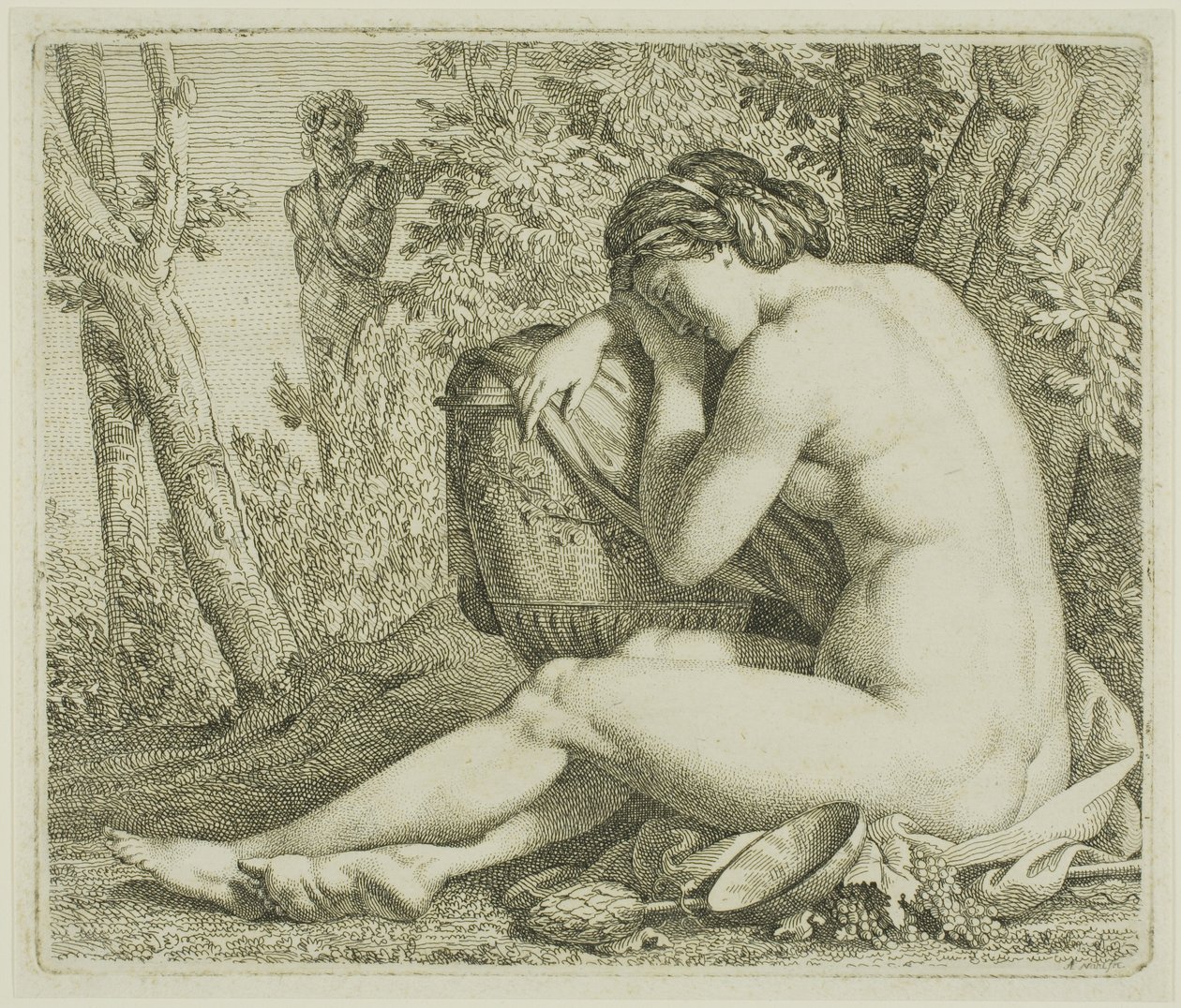 Odpočívající Bacchante od Johann August Nahl II