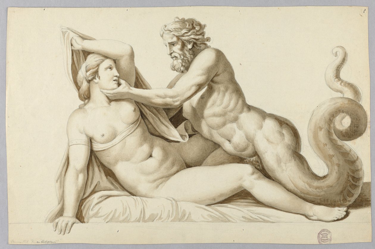 Bůh moře na návštěvě u dívky od Johann August Nahl the Younger