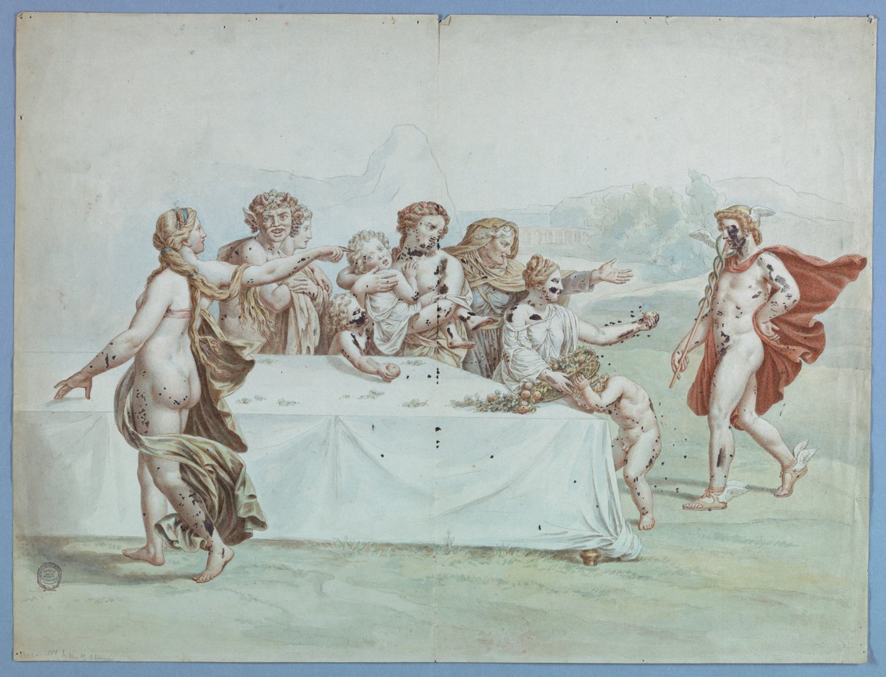 Hermes v zahradě Hesperidek od Johann August Nahl the Younger