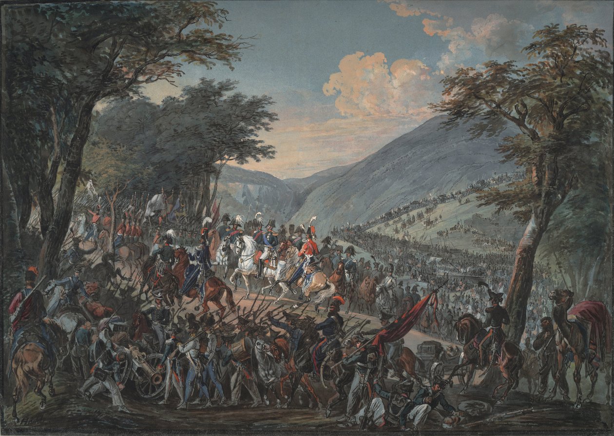 Císař Alexandr I. a jeho doprovod prošli pohořím Vogézy v červenci 1815, 1825 od Johann Baptist Hoechle