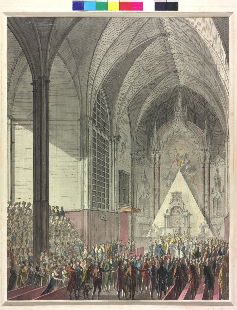 Svatební obřad arcivévodkyně Marie Luisy s císařem Napoleonem I. (akvarel) od Johann Baptist Hoechle