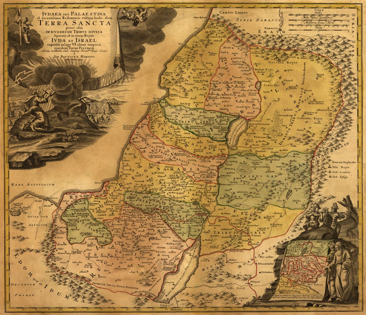 Ivdaea sev Palaestina ob sacratissima Redemtoris vestigia hodie dicta Terra Sancta. LOC 99466737 od Johann Baptist Homann