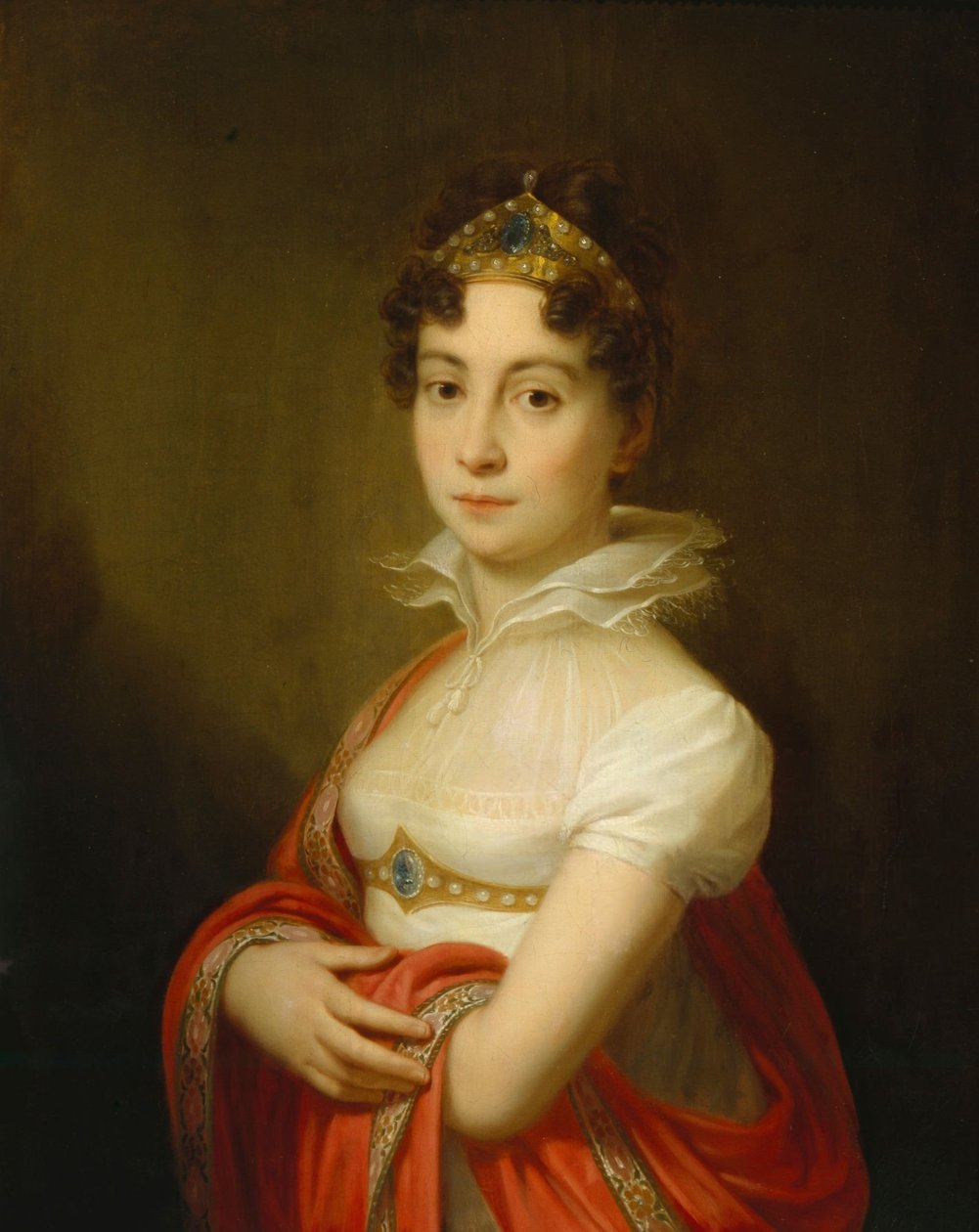 "Mladistvý portrét císařovny Marie Ludoviky (1787-1816) s diadémem" od Johann Baptist von Lampi the Elder