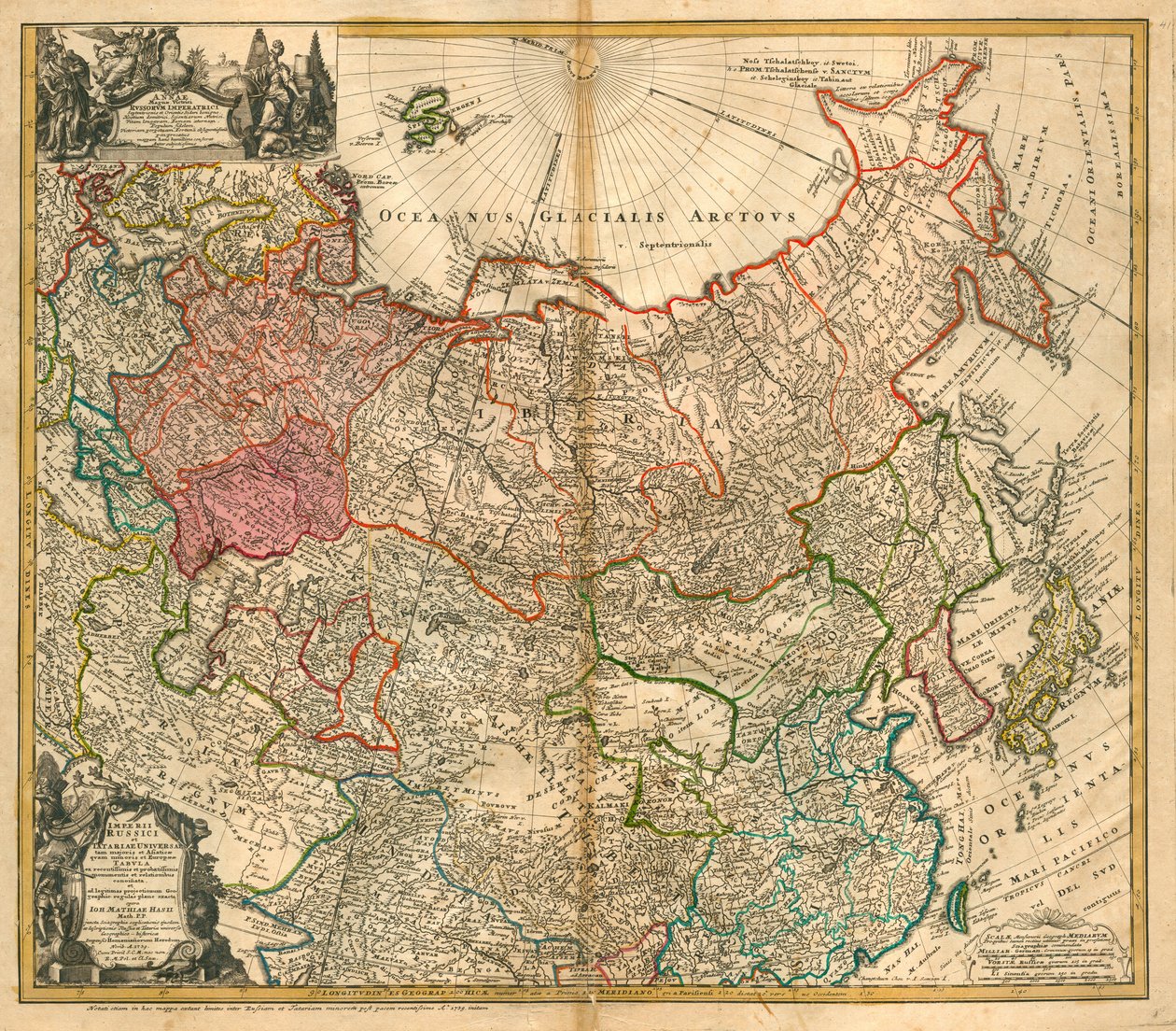 Mapa Ruska z: od Johann Baptista Homann