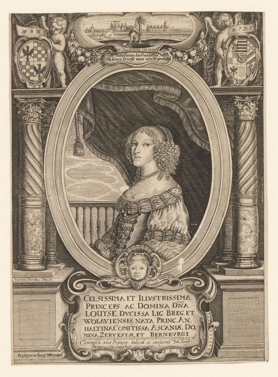 Louise z Anhalt-Dessau 1631-1680, vévodkyně z Legnice, Brzegu, Wolow a Olawy, c. 1660. od Johann Baptista Paravicini