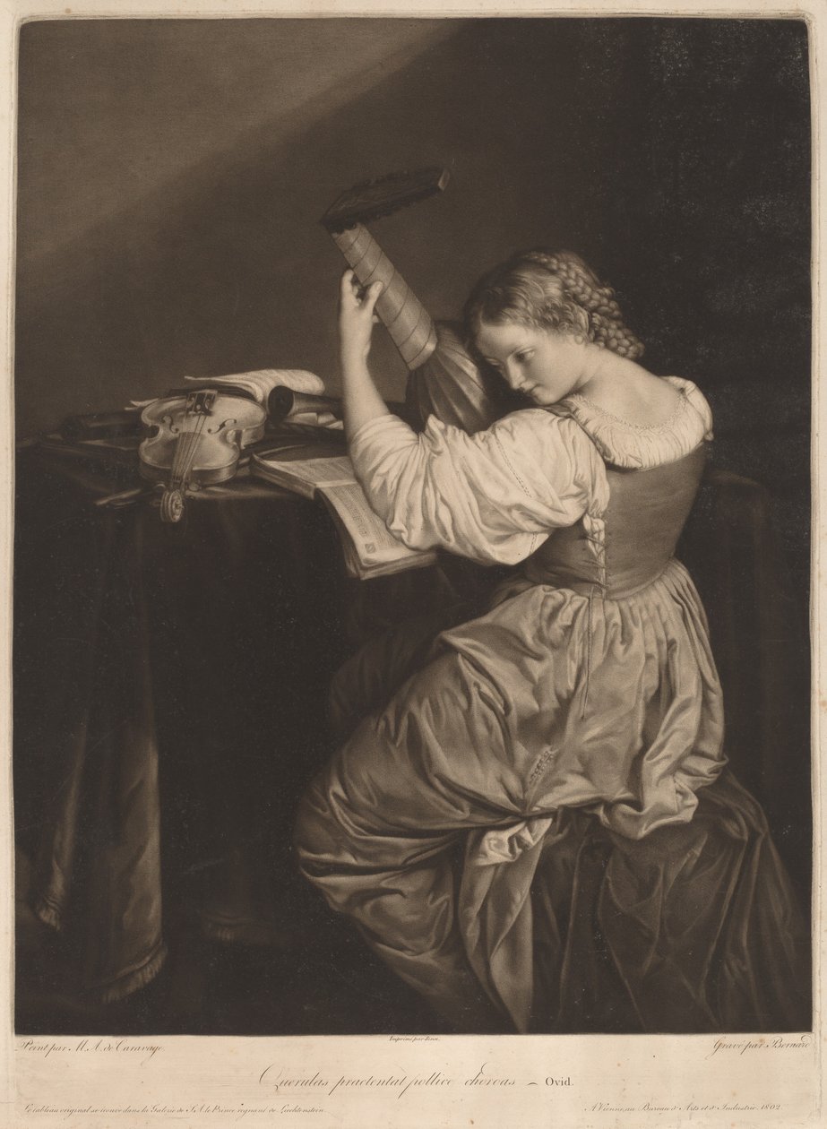 (hráč na loutnu) od Johann Bernard after Orazio Gentileschi