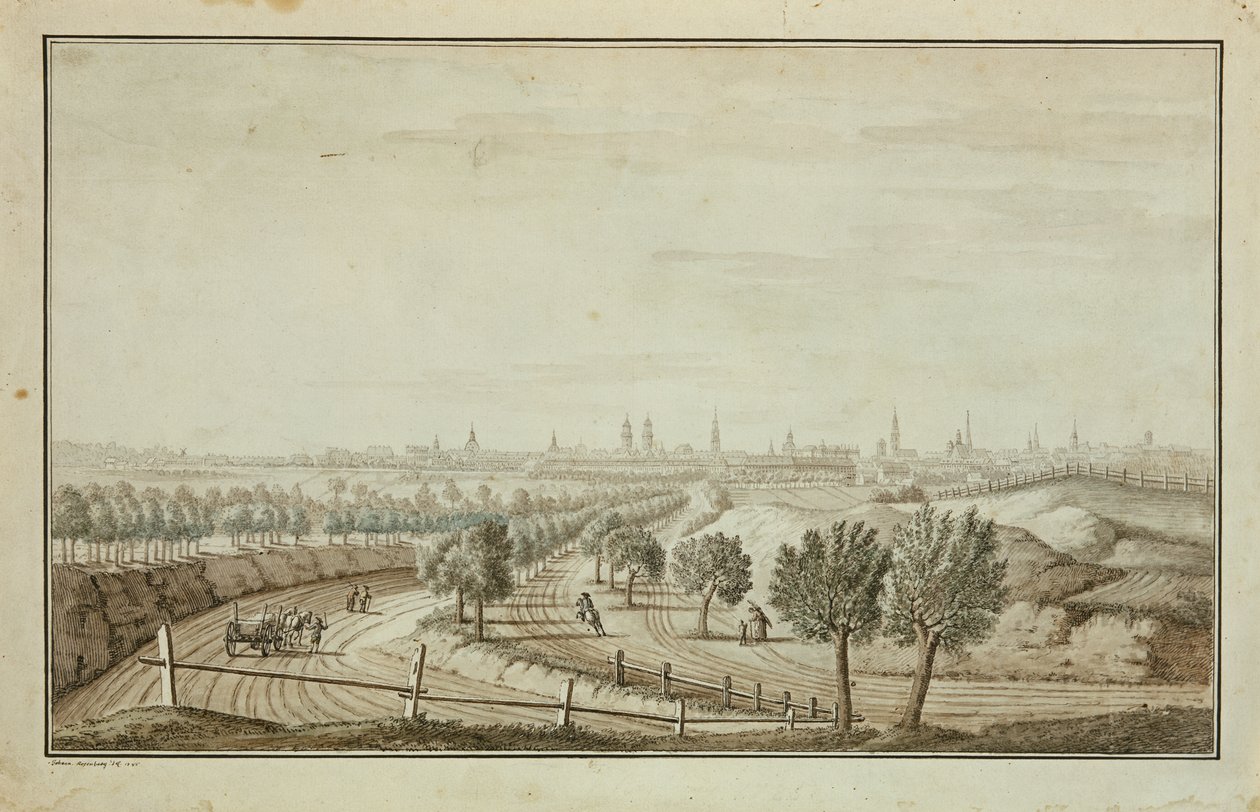 Pohled na Hallesch Gate od Johann Carl Wilhelm Rosenberg