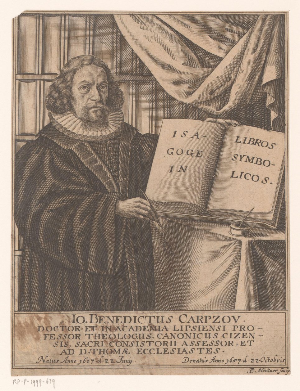 Portrét Johanna Benedicta Carpzova od Johann Caspar Hoeckner