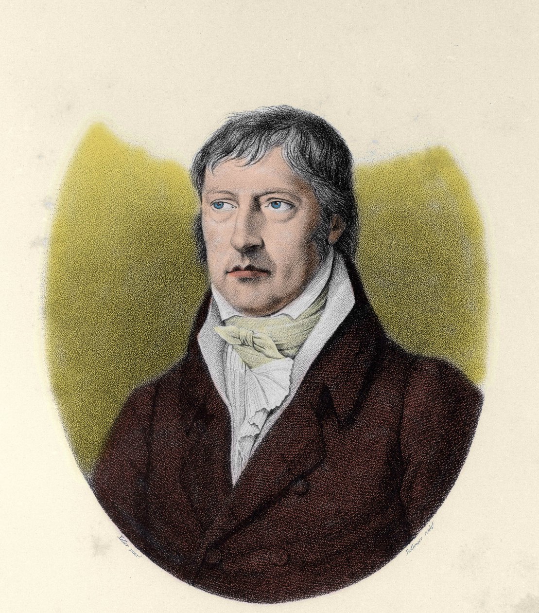 Portrét Georga Wilhema Friedricha Hegela (1770 - 1831), německého filozofa od Johann Christian (after) Xeller