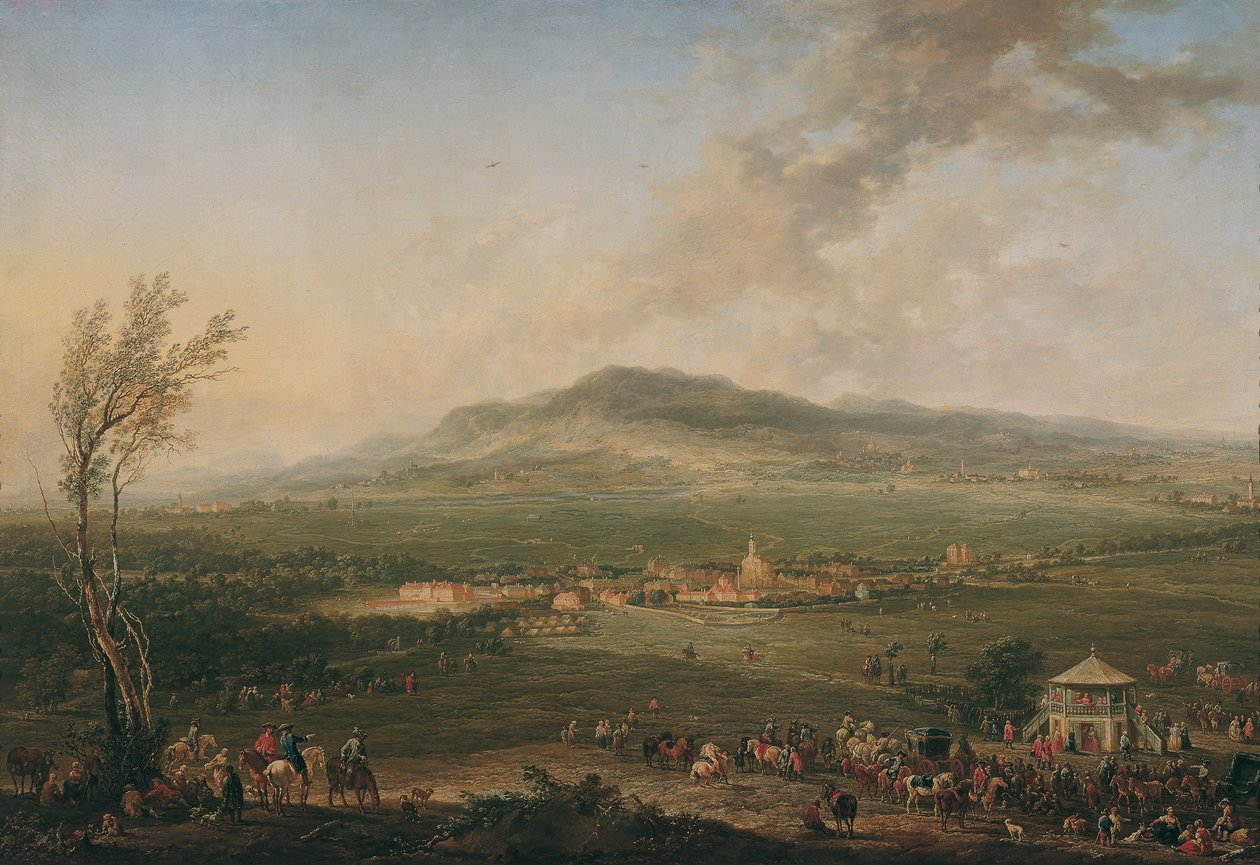 Laxenburg od Lusthaus na Hanawiese směrem na Mödling od Johann Christian Brand