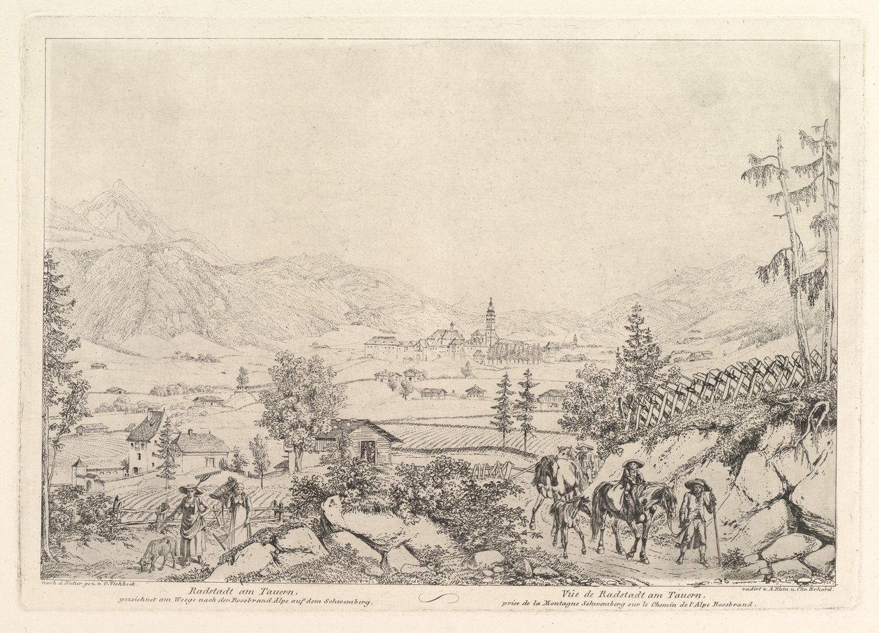 Venkovská krajina, Radstadt am Tauren, počátek 19. století. od Johann Christian Erhard