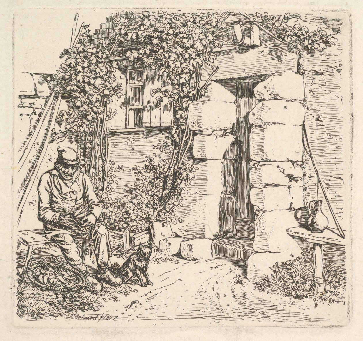 Stařec a jeho pomeranský pes, 1817. od Johann Christian Erhard