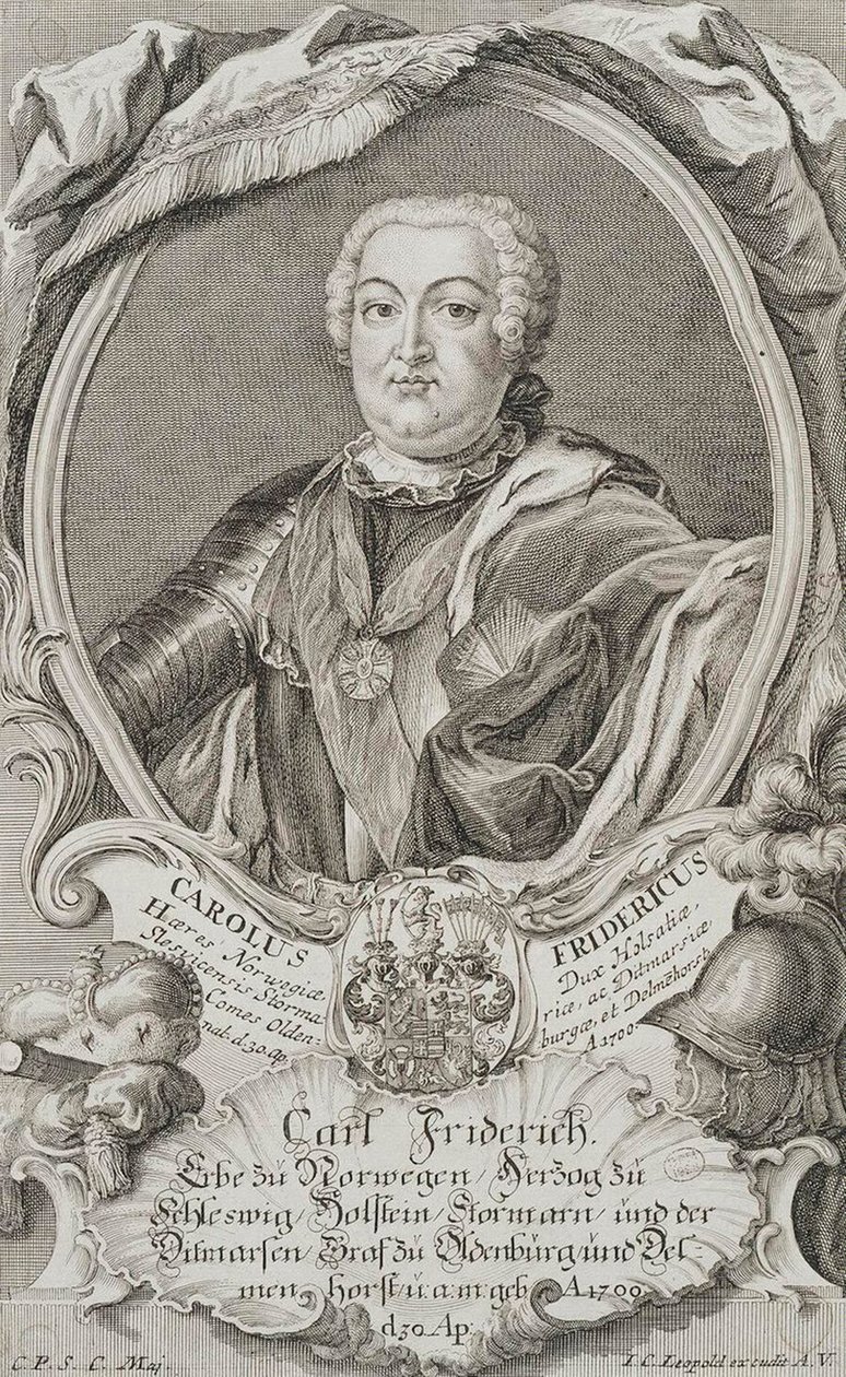Portrét vévody Karla Fridricha z Holštýnska-Gottorpu 1700-1739, polovina 18. století. od Johann Christian Leopold