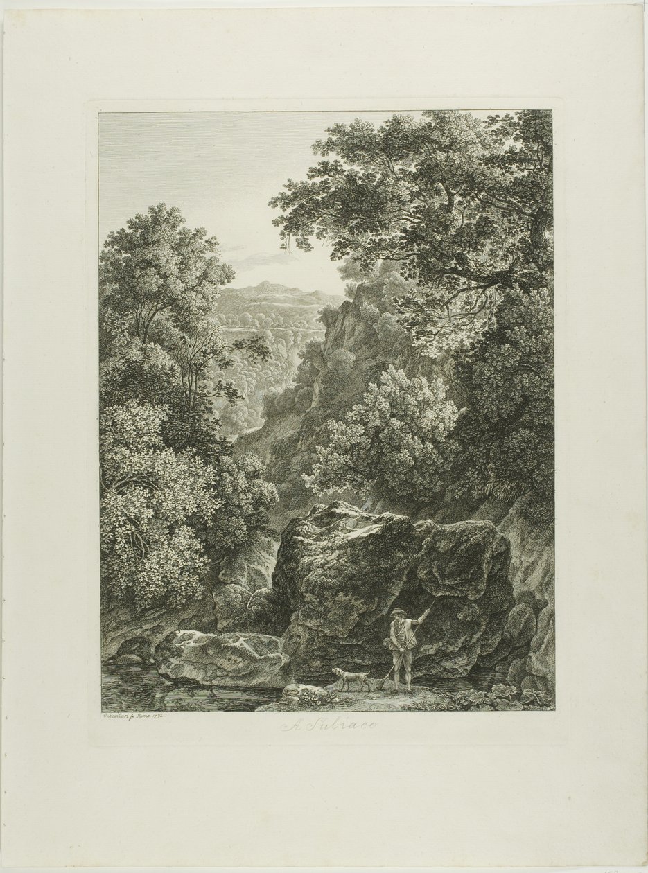 Subiaco, z malebných leptaných brožur z Itálie od Johann Christian Reinhart