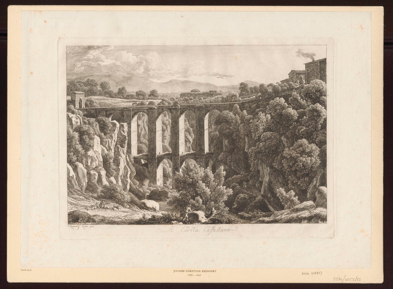 Akvadukty – Civita Castellana od Johann Christian Reinhart