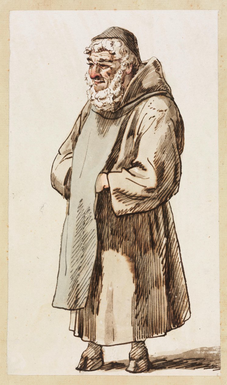 Poustevník na hoře Epomeo na ostrově Ischia od Johann Christian Reinhart