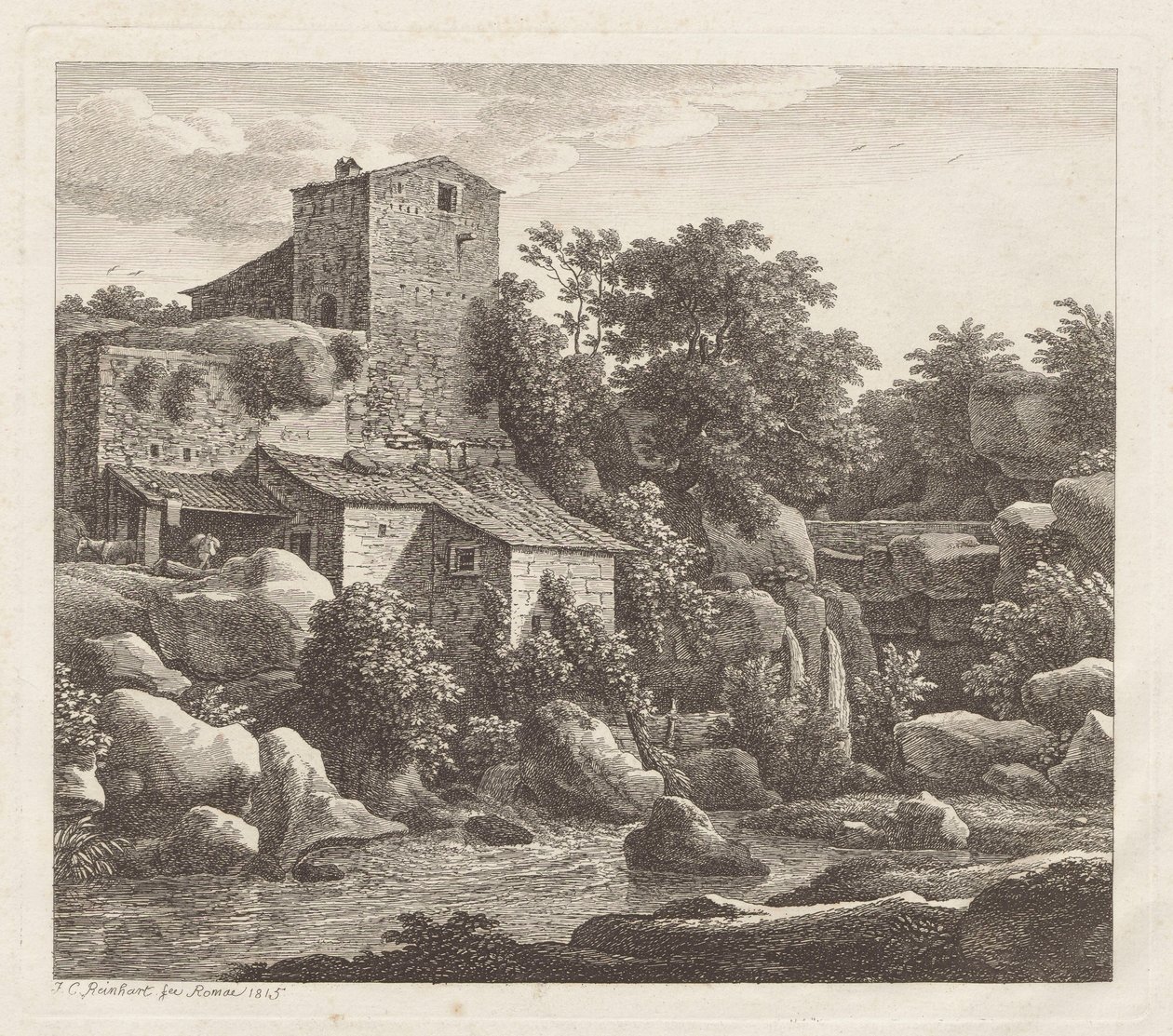 Dům u horského potoka od Johann Christian Reinhart