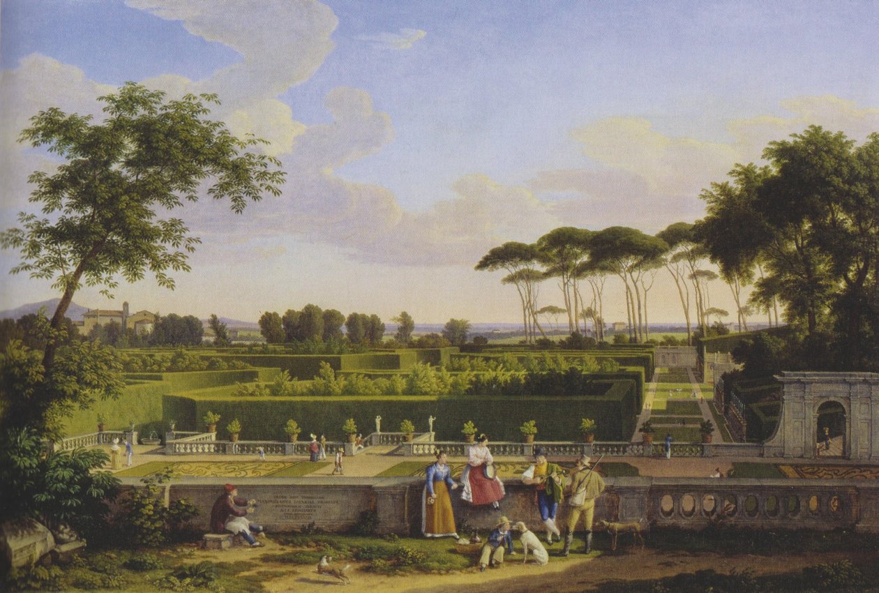 Němčina: V parku vily Doria Pamphilj od Johann Christian Reinhart