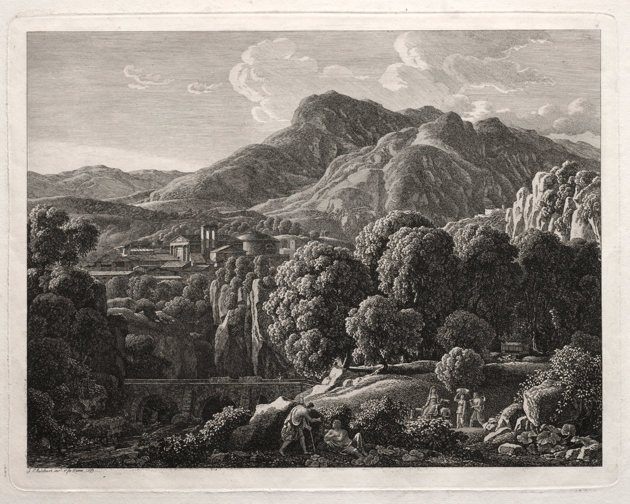 Heroic Landscape: Krajina s městem a řekou od Johann Christian Reinhart