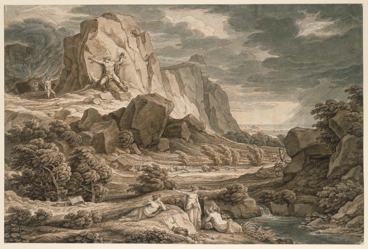 Hrdinská krajina s Prométheem od Johann Christian Reinhart