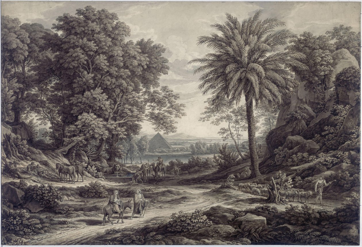 Ideální krajina s útěkem do Egypta od Johann Christian Reinhart