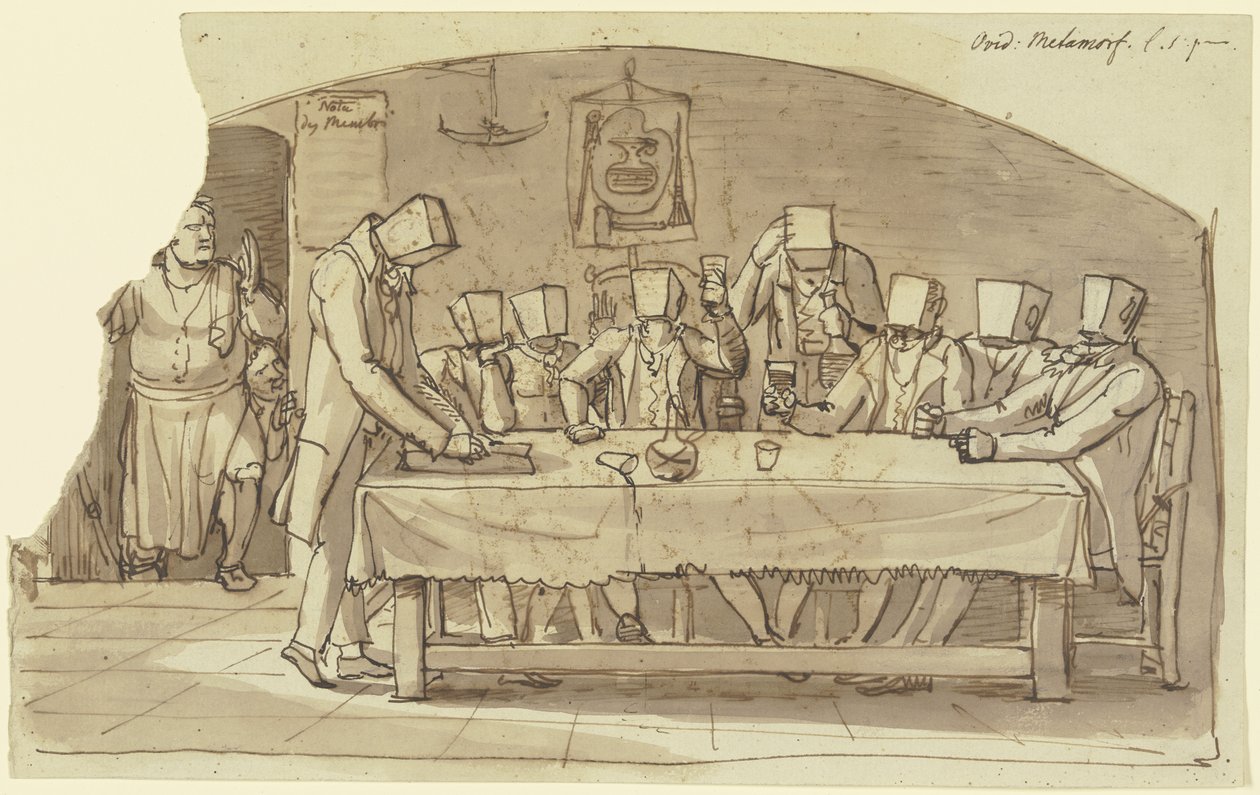 Umělecký žert v osterii v Římě od Johann Christian Reinhart