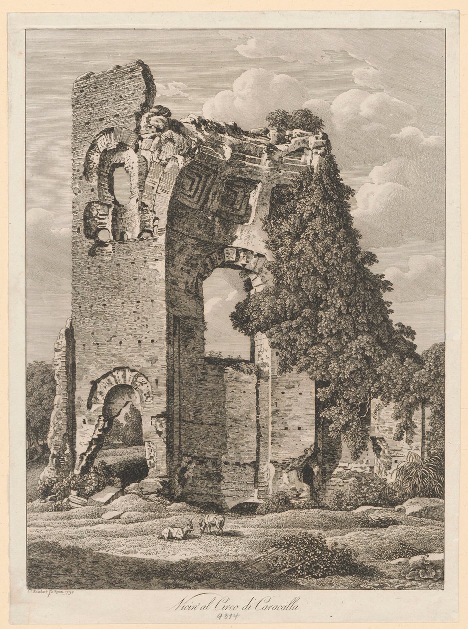Krajina - V blízkosti Caracallova cirku od Johann Christian Reinhart