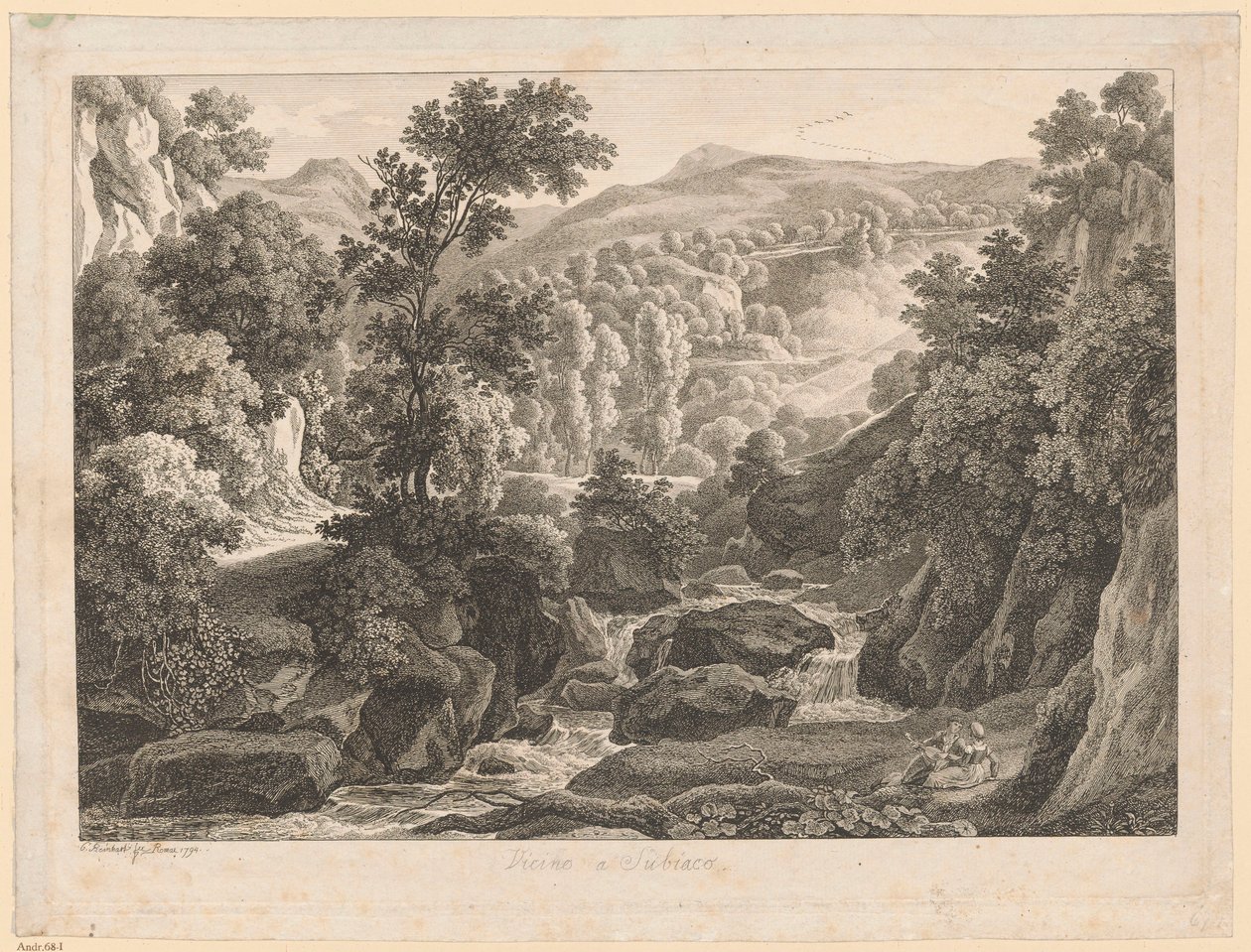 Krajina - poblíž Subiaca od Johann Christian Reinhart