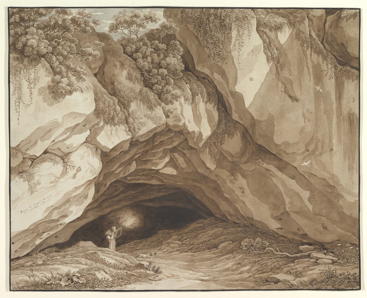 Skalnatá krajina s lovci od Johann Christian Reinhart
