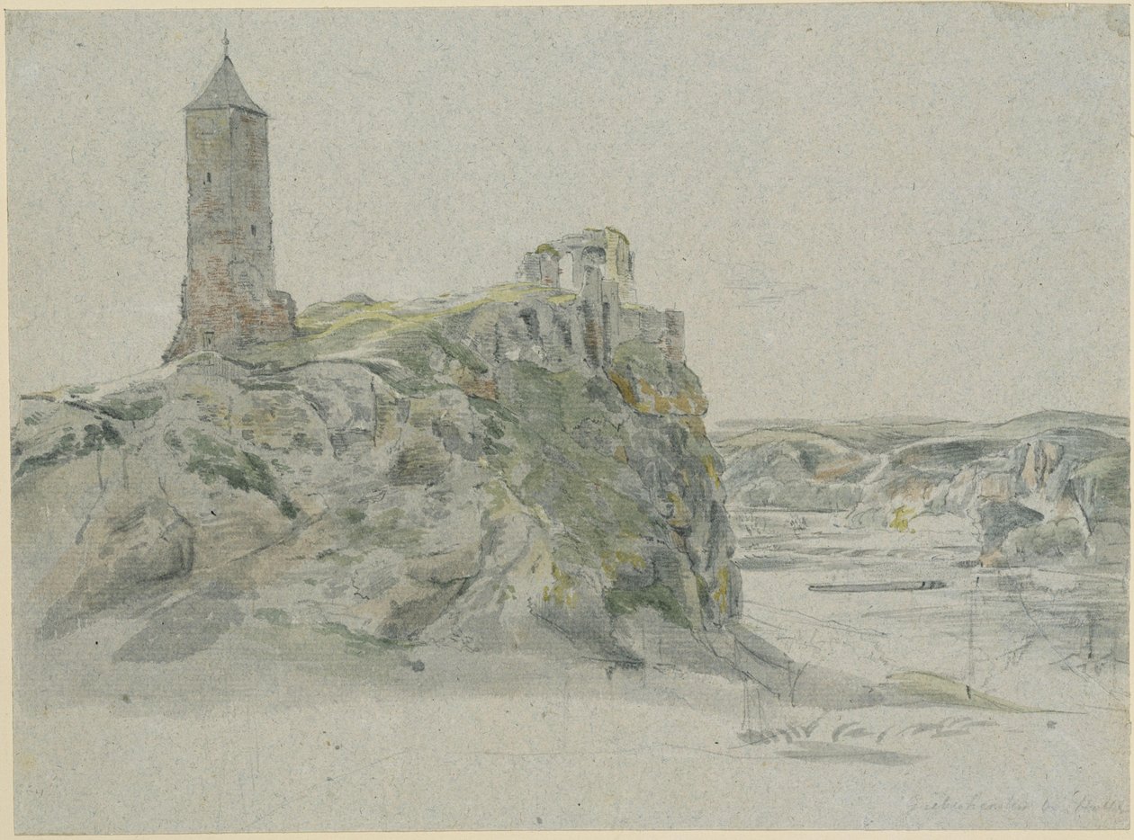 Zřícenina hradu Giebichenstein u Halle an der Saale od Johann Christian Reinhart