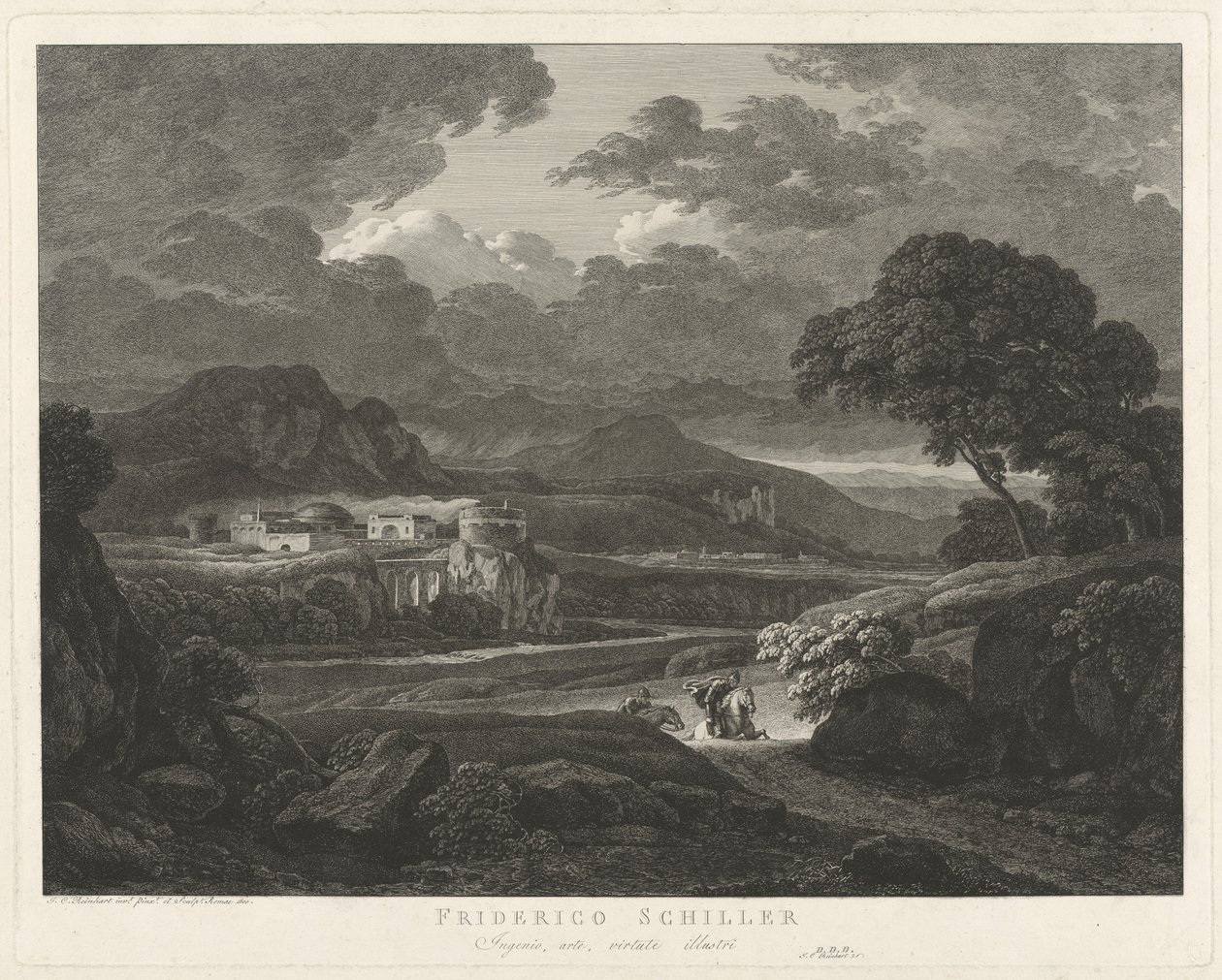 Velkolepá hrdinská krajina, věnovaná Schillerovi od Johann Christian Reinhart