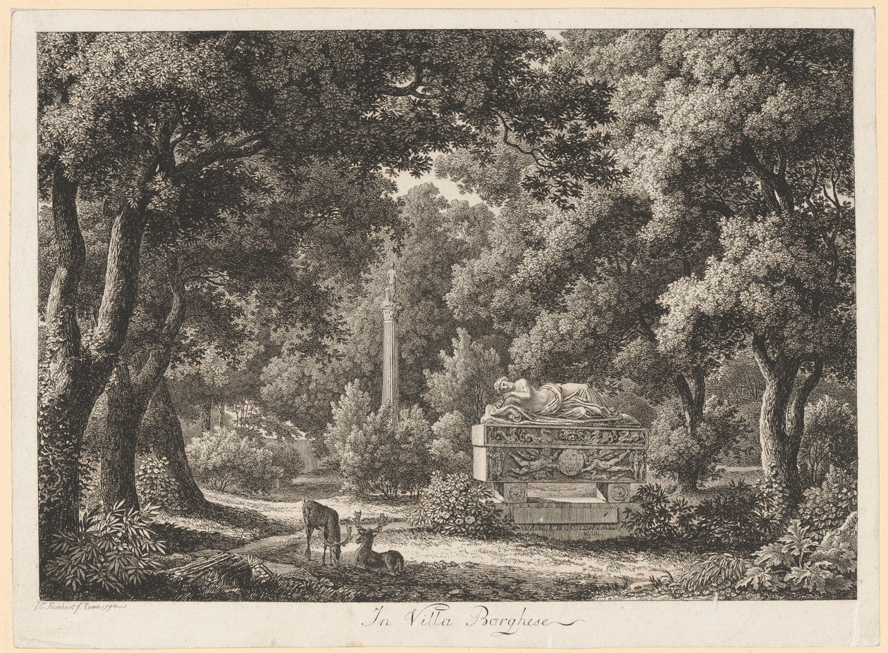 V zahradách vily Borghese od Johann Christian Reinhart