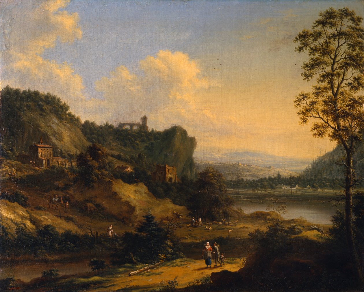 Říční krajina (olej na plátně) od Johann Christian Vollerdt or Vollaert