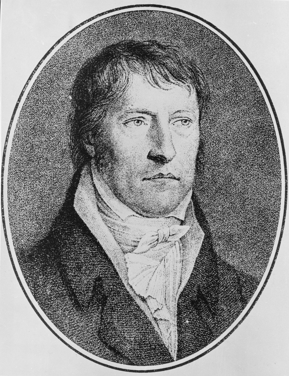 Portrét Georga Wilhelma Friedricha Hegela (1770-1831), německého filozofa, vyryl kolem roku 1825 F. W. Bollinger (1777-1825) od Johann Christian Xeller
