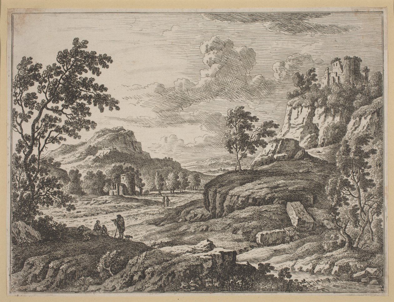Krajina se dvěma zničenými věžemi. od Johann Christoph Dietzsch