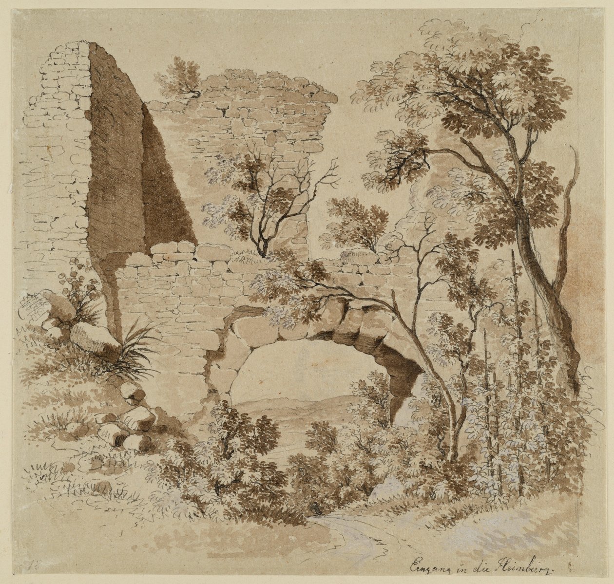 Vstup do zříceniny Heimburg od Johann Christoph Erhard