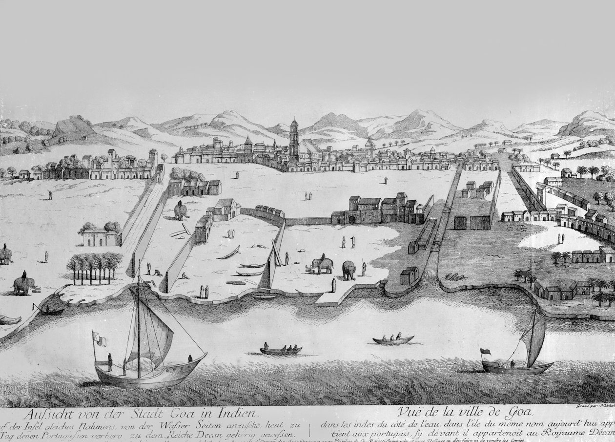 Město Goa, kolem roku 1780 (rytina) od Johann Christoph Nabholz