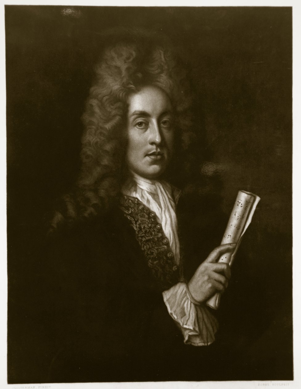 Portrét Henryho Purcella (1659-95) vyrytý Georgem J. Zobelem (1810-81) od Johann Closterman