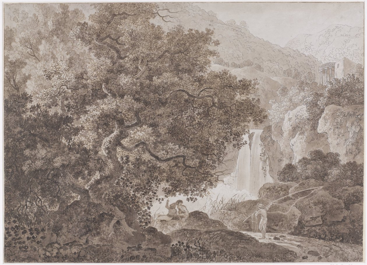 Zalesněná horská krajina (Tivoli) od Johann Conrad Steiner