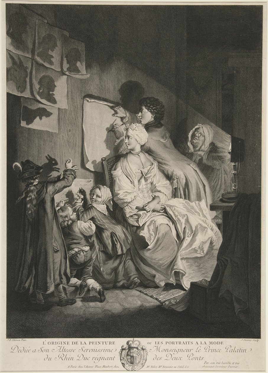 L’Origine de la Peinture, ou les Portraits à la Mode; hospoda. 1767 od Johann Eleazar Schenau