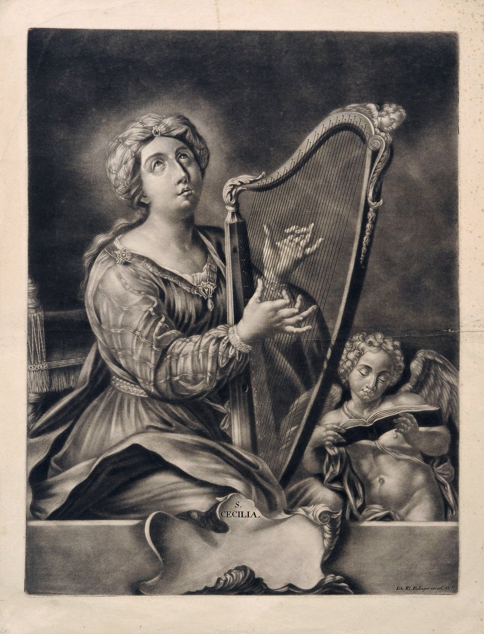 Johann Elias Ridinger S Cecilia od Johann Elias Ridinger