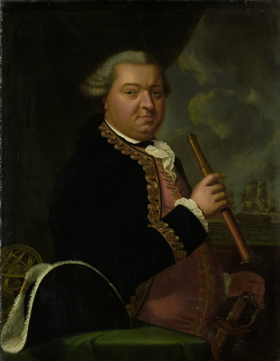Willem Crul (1721-81), kontradmirál od Johann Ernst Heinsius (copy after)
